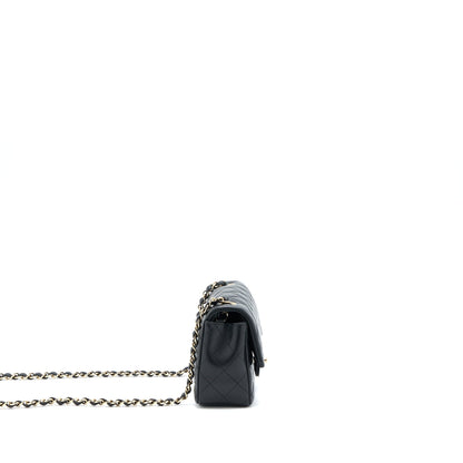Chanel Mini Rectangular Flap Bag Lambskin Black LGHW
