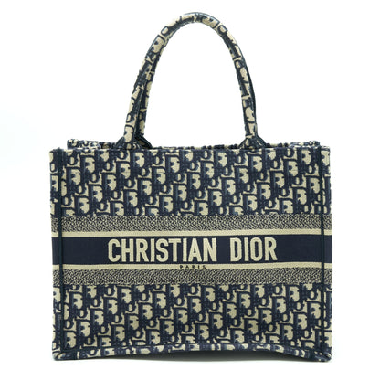 Dior Small Book Tote Purse Blue Oblique Jacquard