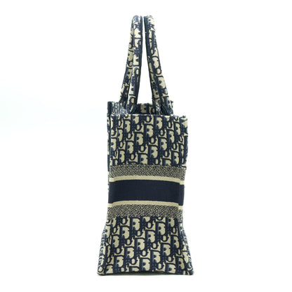 Dior Small Book Tote Purse Blue Oblique Jacquard