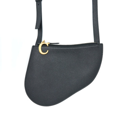 Dior Saddle Trio Crossbody Pouch Calfskin Black