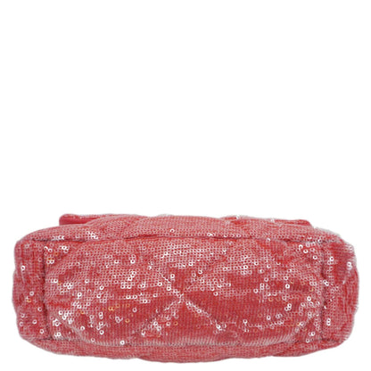 CHANEL 19 Medium Flap Quilted Sequin Shoulder Bag Hot Pink