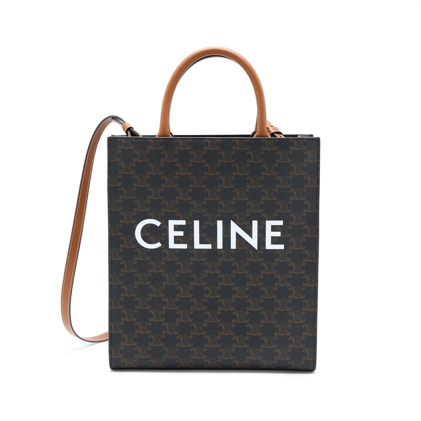 Luxury CELINE Vertical Cabas Triomphe Canvas