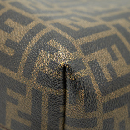 Fendi Monogram Leather Shopper Tote Bag