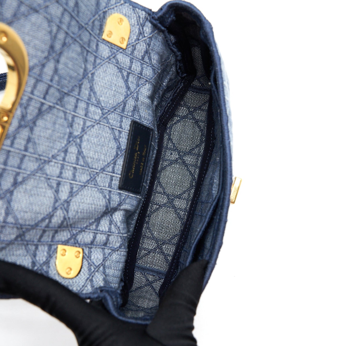 Dior Small Dior Caro Purse Denim Blue