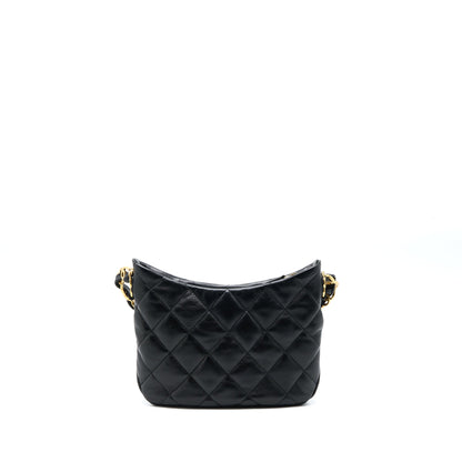 Chanel 22K Hobo Shoulder Bag Lambskin Black GHW (Microchip)