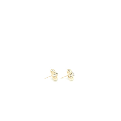 Chanel 22C Mini Heart CC Logo Earrings Light Gold Tone