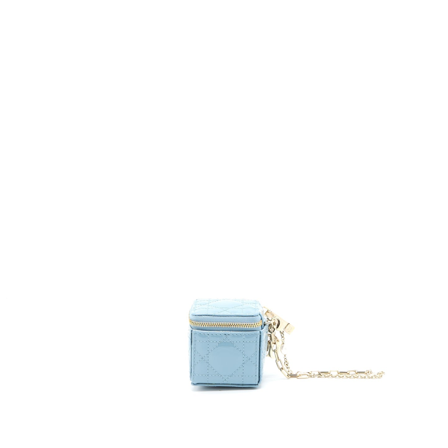 Dior Square Coin Purse Patent Blue