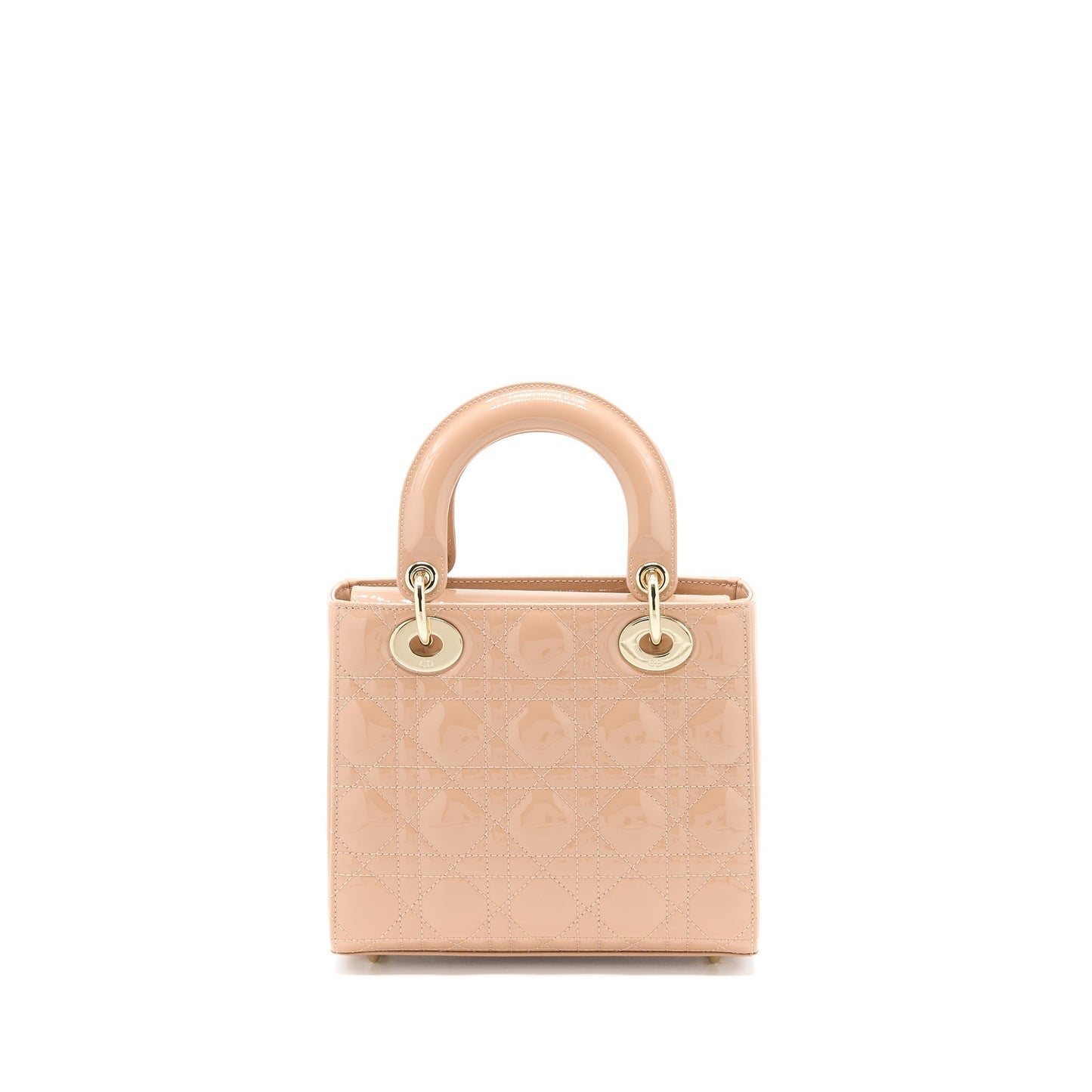 Dior Small Lady Dior Patent Leather Beige
