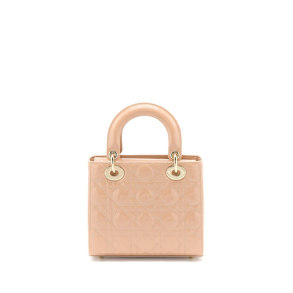 Dior Small Lady Dior Patent Leather Beige