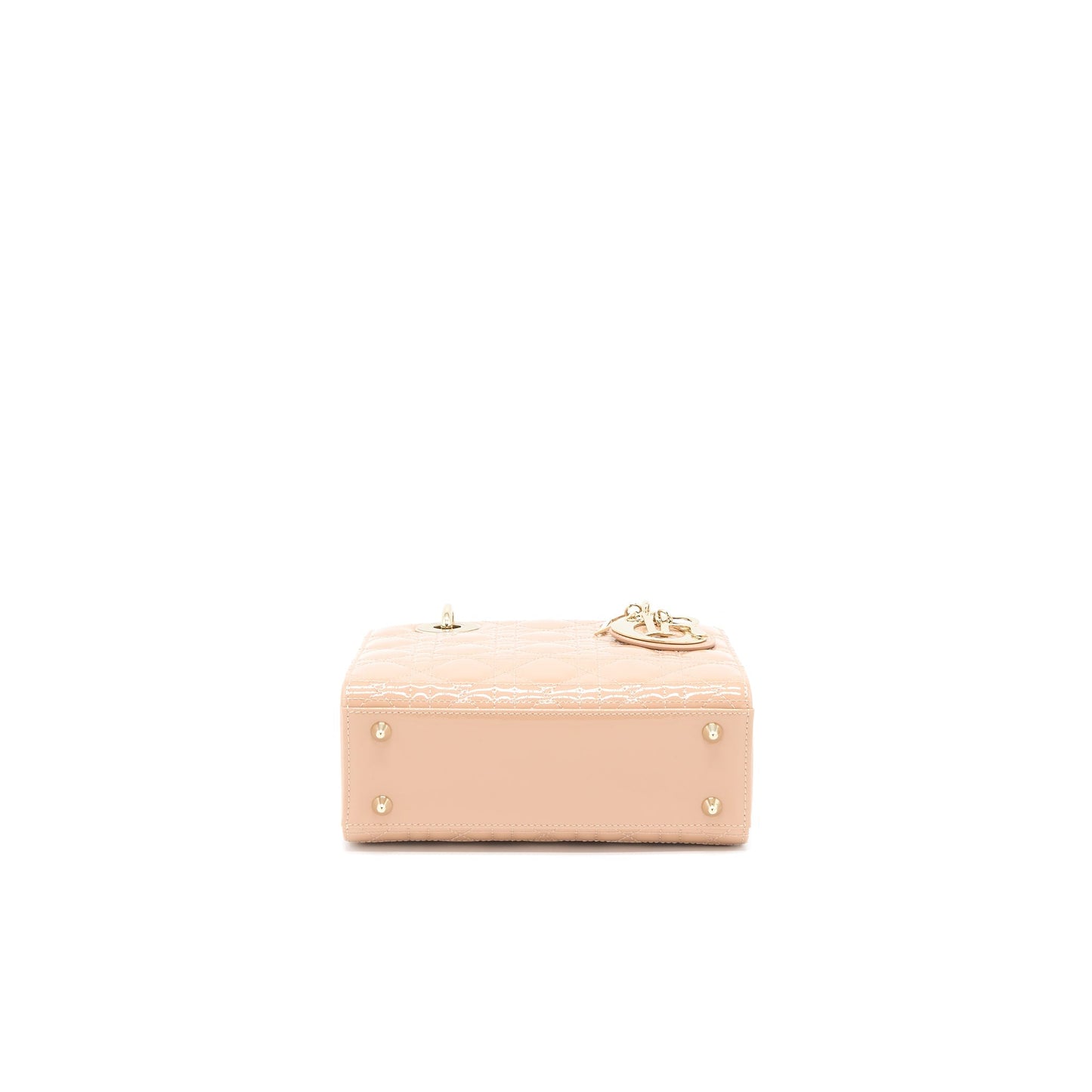 Dior Small Lady Dior Patent Leather Beige