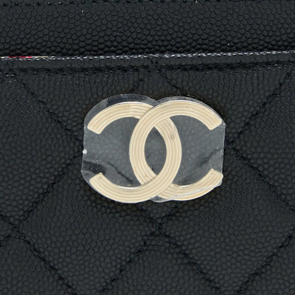 Chanel 23C Zipped Coin Purse Caviar Black LGHW (Microchip)