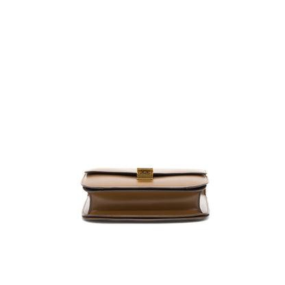 Celine Medium Classic Box Purse Calfskin Caramel Brushed