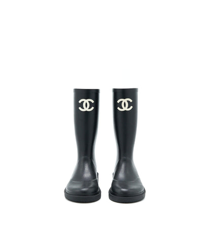 Chanel Size 39 Rubber Boost Black/White