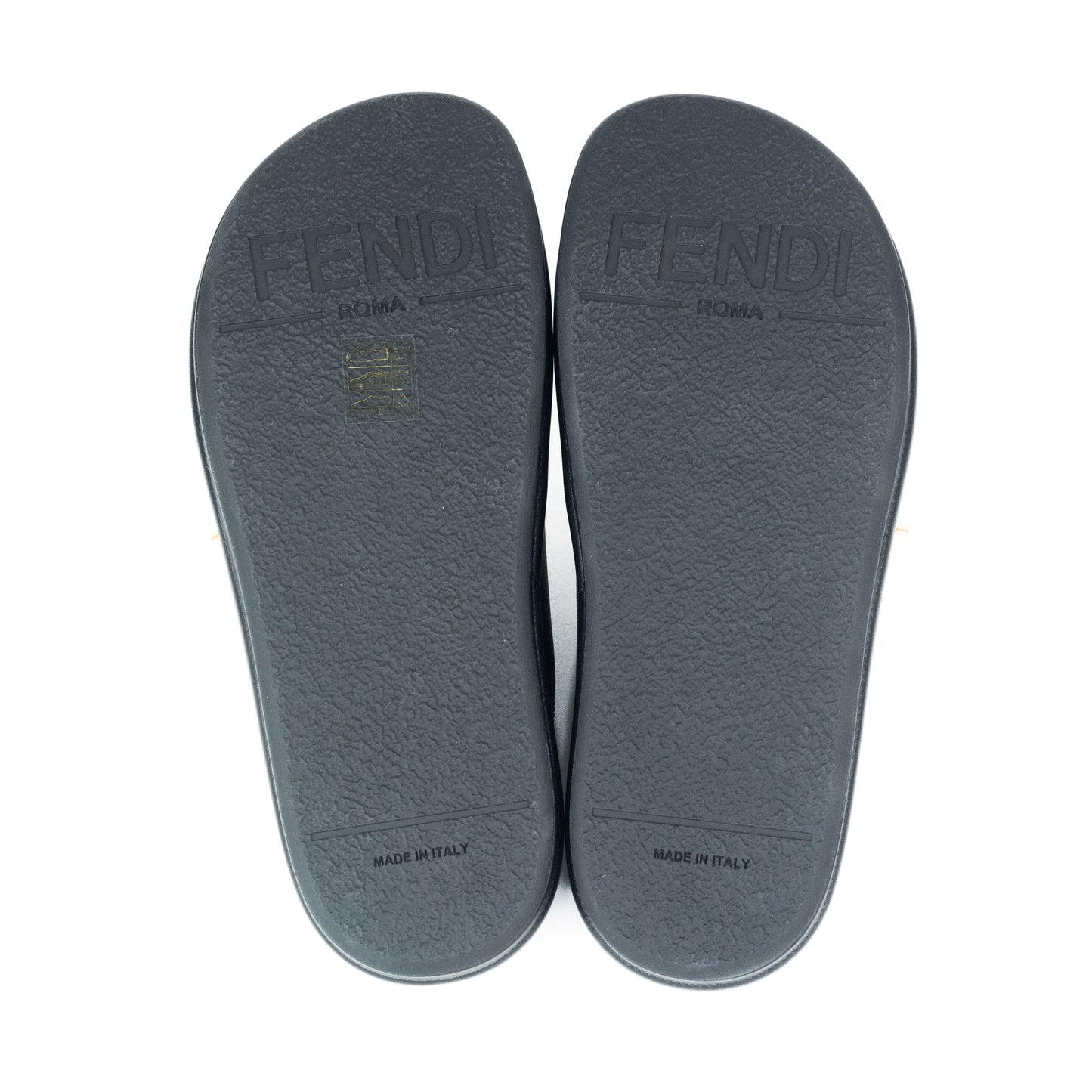 Fendi Fendigraphy Black Leather Slides