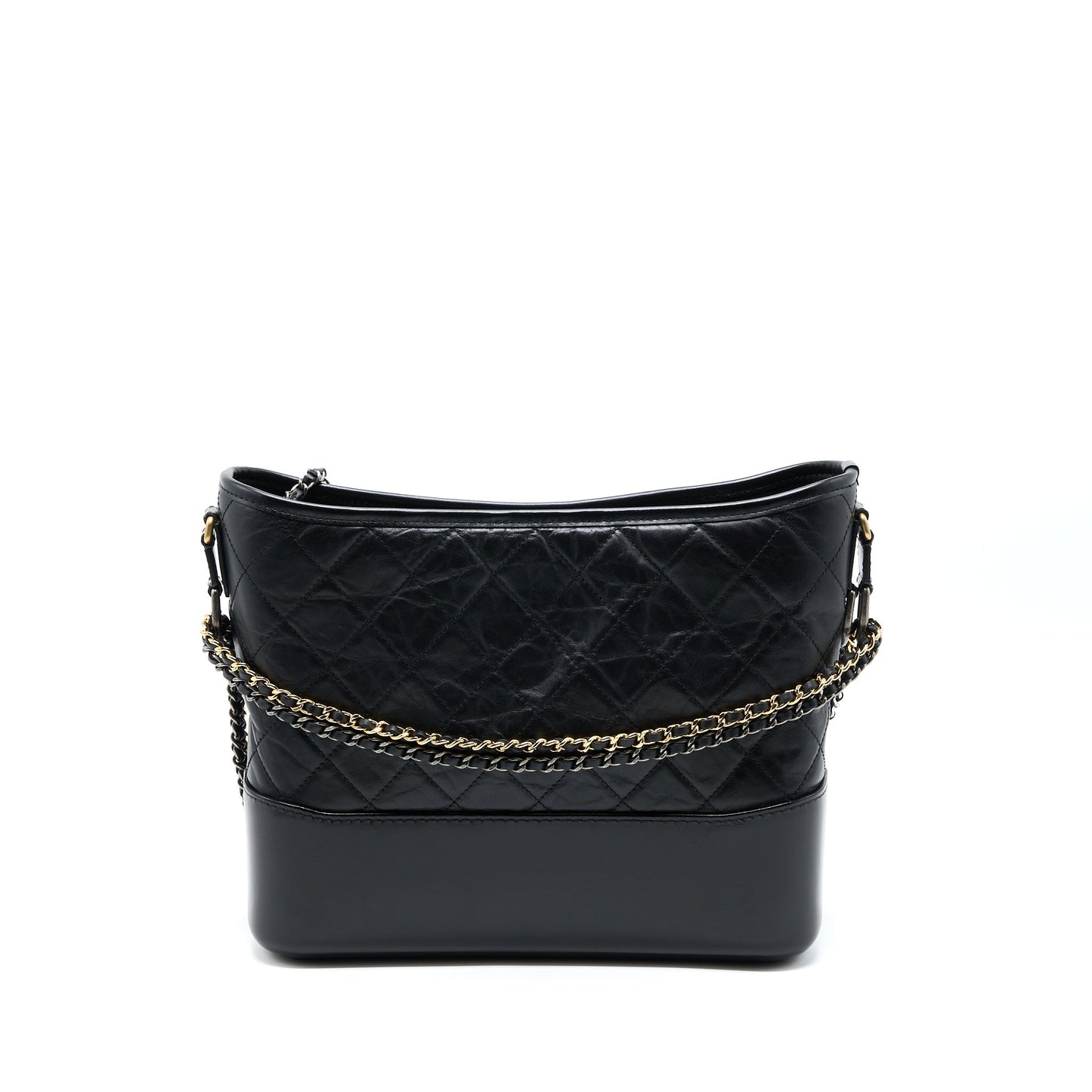 Chanel Large Gabrielle Hobo Bag Aged Calfskin Black Multicolour Hardware
