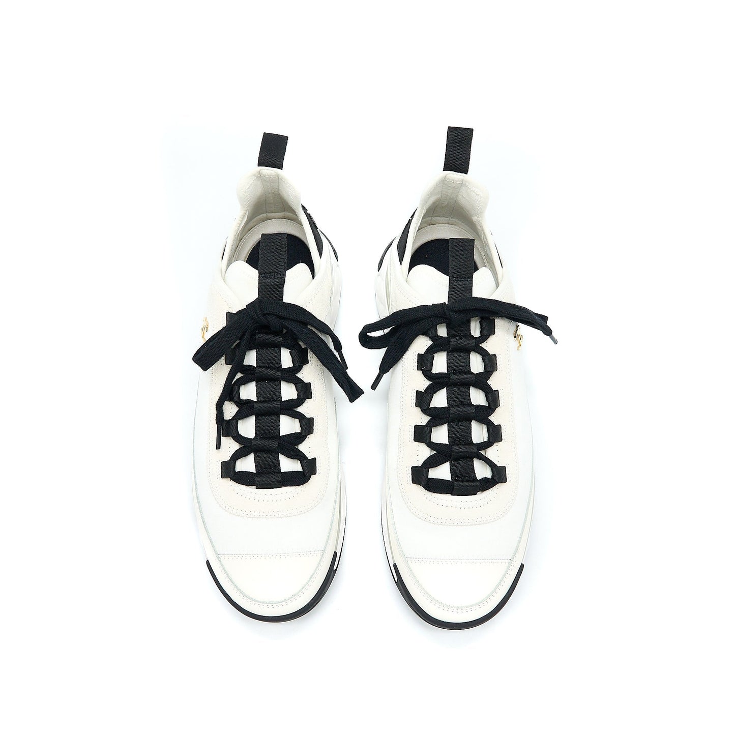 Chanel Size 41 Sport Trail Sneaker Suede/Calfskin White/Black GHW
