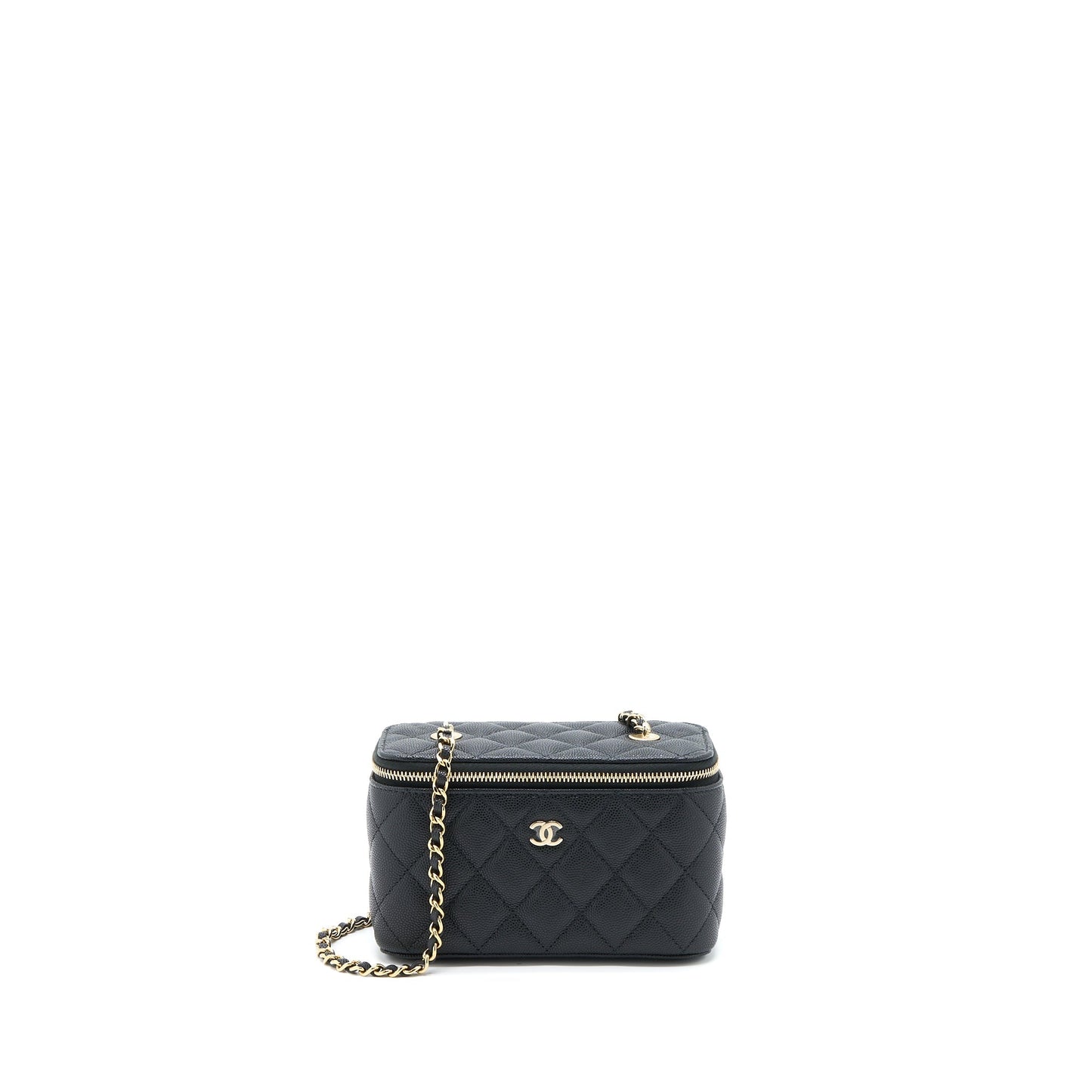 Chanel Long Vanity Case Caviar Black LGHW (Microchip)