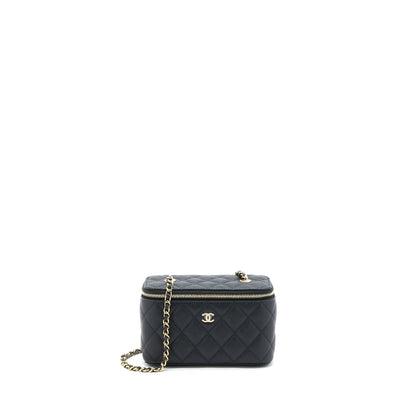Chanel Long Vanity Case Caviar Black LGHW (Microchip)