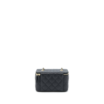 Chanel Long Vanity Case Caviar Black LGHW (Microchip)