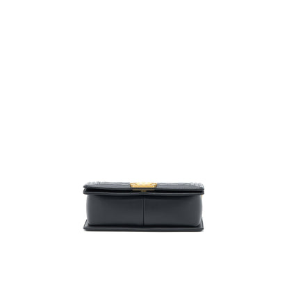 Chanel Medium Boy Bag Calfskin Black Brushed GHW