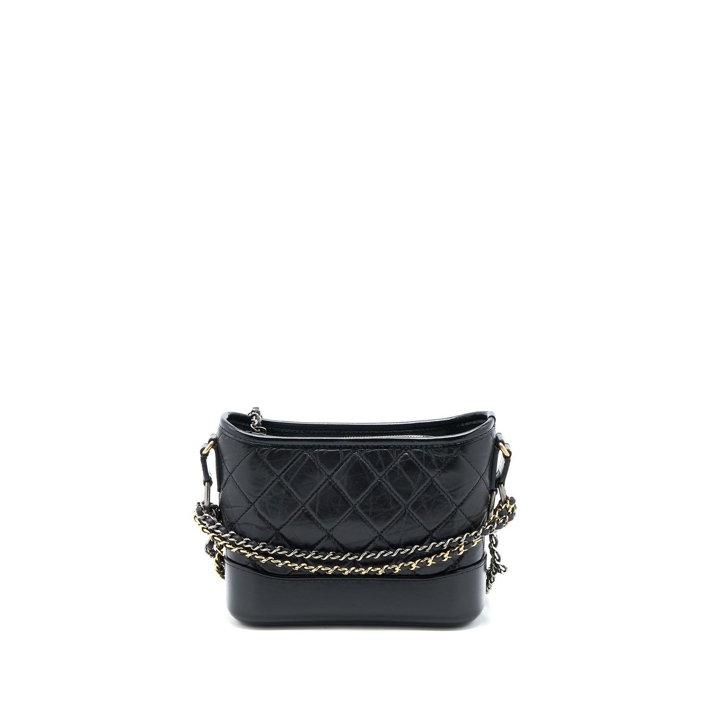 Chanel Small Gabrielle Hobo Bag Aged Calfskin Black Multicolour Hardware