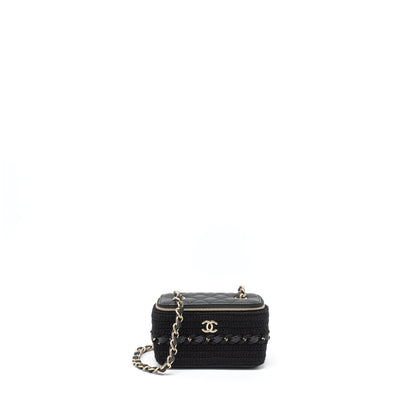 Chanel Long Vanity with Giant Chain Tweed/Lambskin Black LGHW