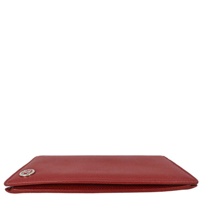 CHANEL Vintage Leather Long Wallet Red