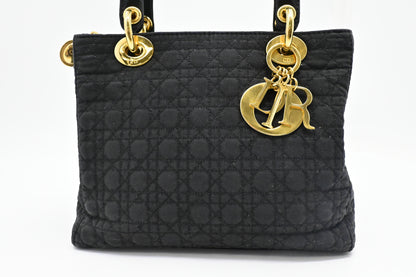 Dior Small Lady Dior in Black Nylon Canvas