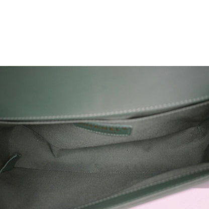 CHANEL Boy Flap Woven Leather Shoulder Bag Green