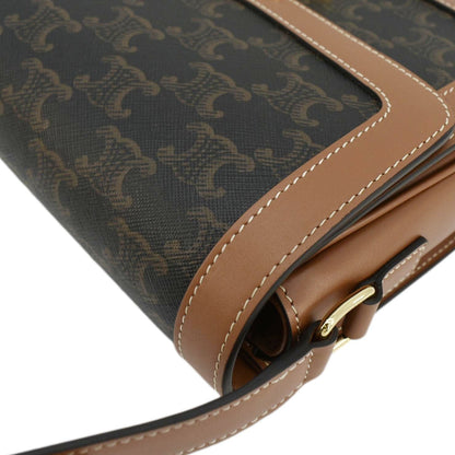 CELINE Classique Triomphe Canvas Shoulder Bag Brown