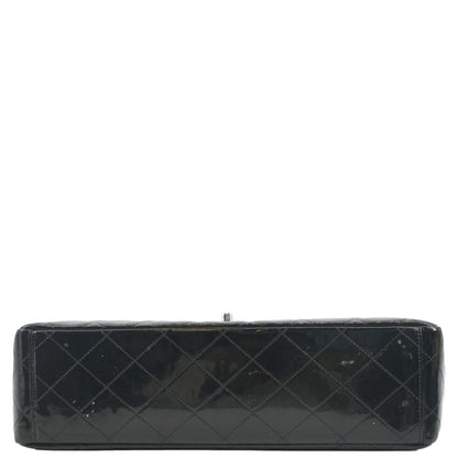 CHANEL Classic Maxi Single Flap Patent Leather Shoulder Bag Black