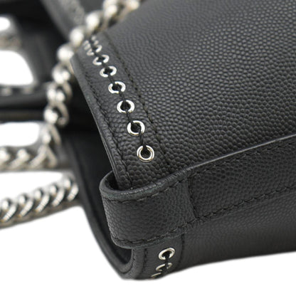 CHANEL Coco Eyelets Large Leather Shopping Tote Shoulder  Black