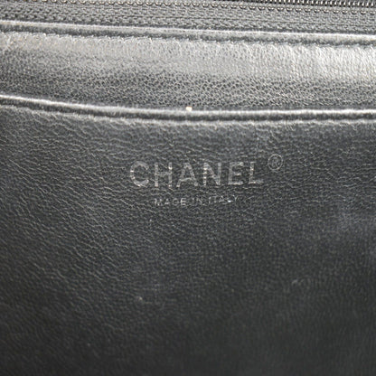 CHANEL Classic Maxi Single Flap Patent Leather Shoulder Bag Black