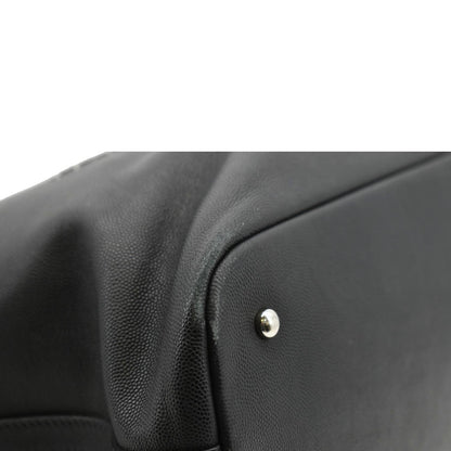 CHANEL Coco Eyelets Large Leather Shopping Tote Shoulder  Black