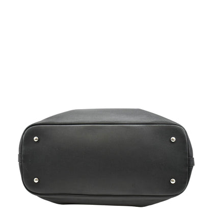 CHANEL Coco Eyelets Large Leather Shopping Tote Shoulder  Black