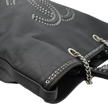 CHANEL Coco Eyelets Large Leather Shopping Tote Shoulder  Black