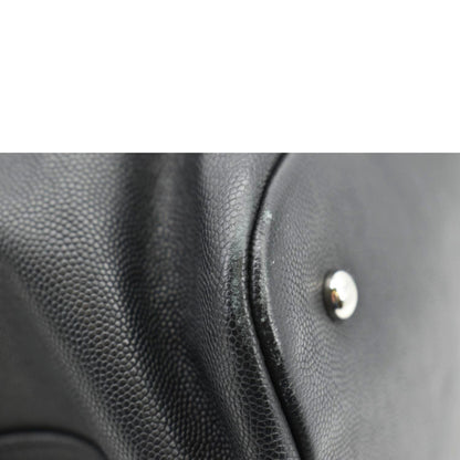 CHANEL Coco Eyelets Large Leather Shopping Tote Shoulder  Black