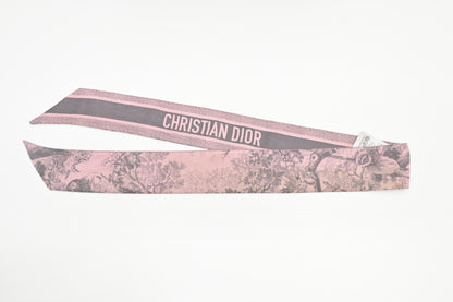 Dior Twilly in Pink & Gray Toile de Jouy Sauvage Silk