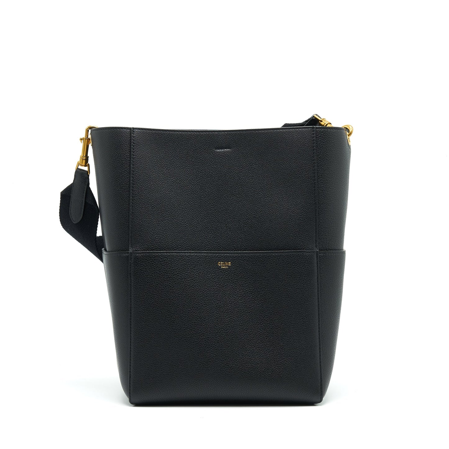 Celine Sangle Bucket Purse Black With