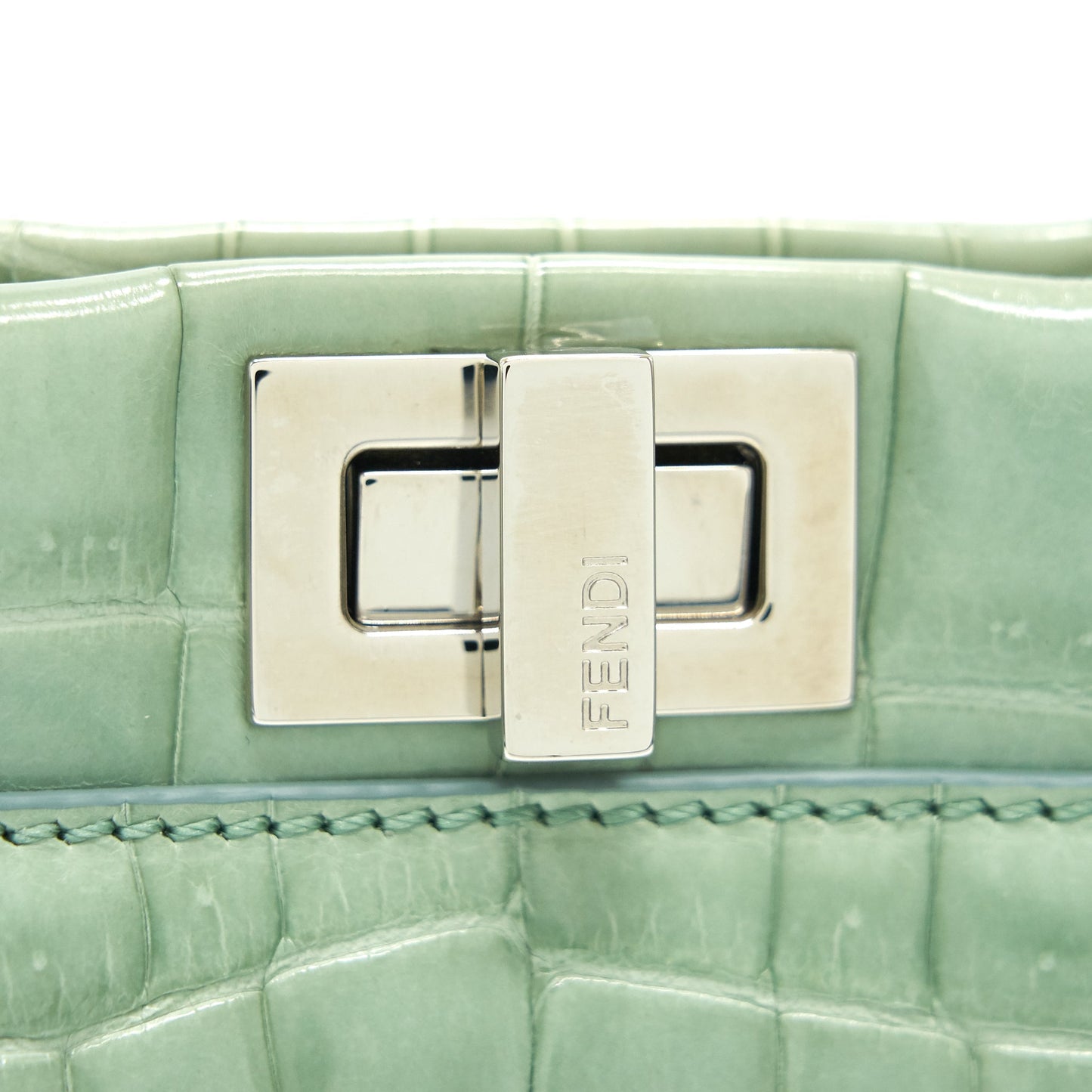 FENDI CROCODILE PEEKABOO ICONIC MINI MINT GREEN