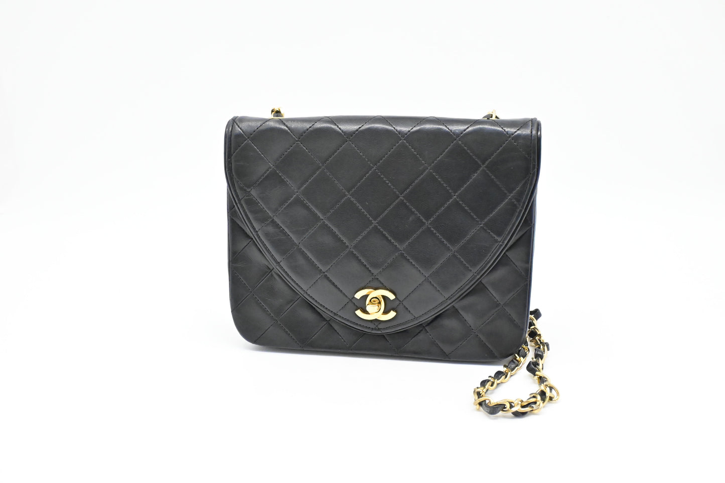 Chanel Round Flap in Black MatelassÃ© Leather