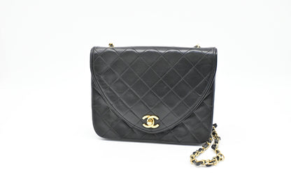 Chanel Round Flap in Black MatelassÃ© Leather