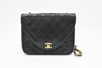 Chanel Round Flap in Black MatelassÃ© Leather