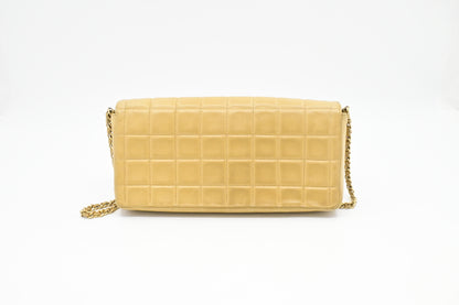 Chanel East West Shoulder Bag in Beige Leather
