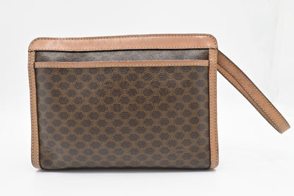 Celine Pouch in Brown Macadam Canvas