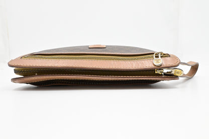 Celine Pouch in Brown Macadam Canvas