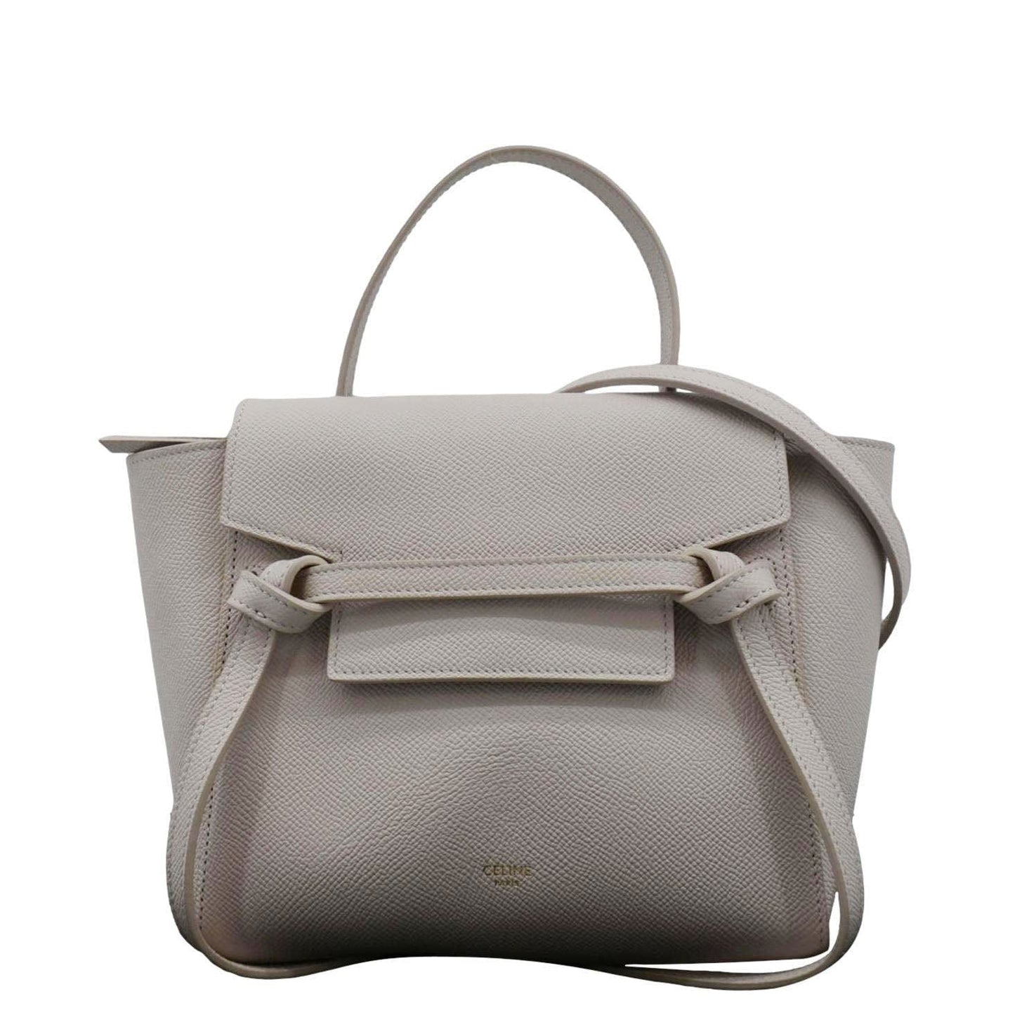 CELINE Nano Belt Grained Leather Shoulder Bag Light Pink
