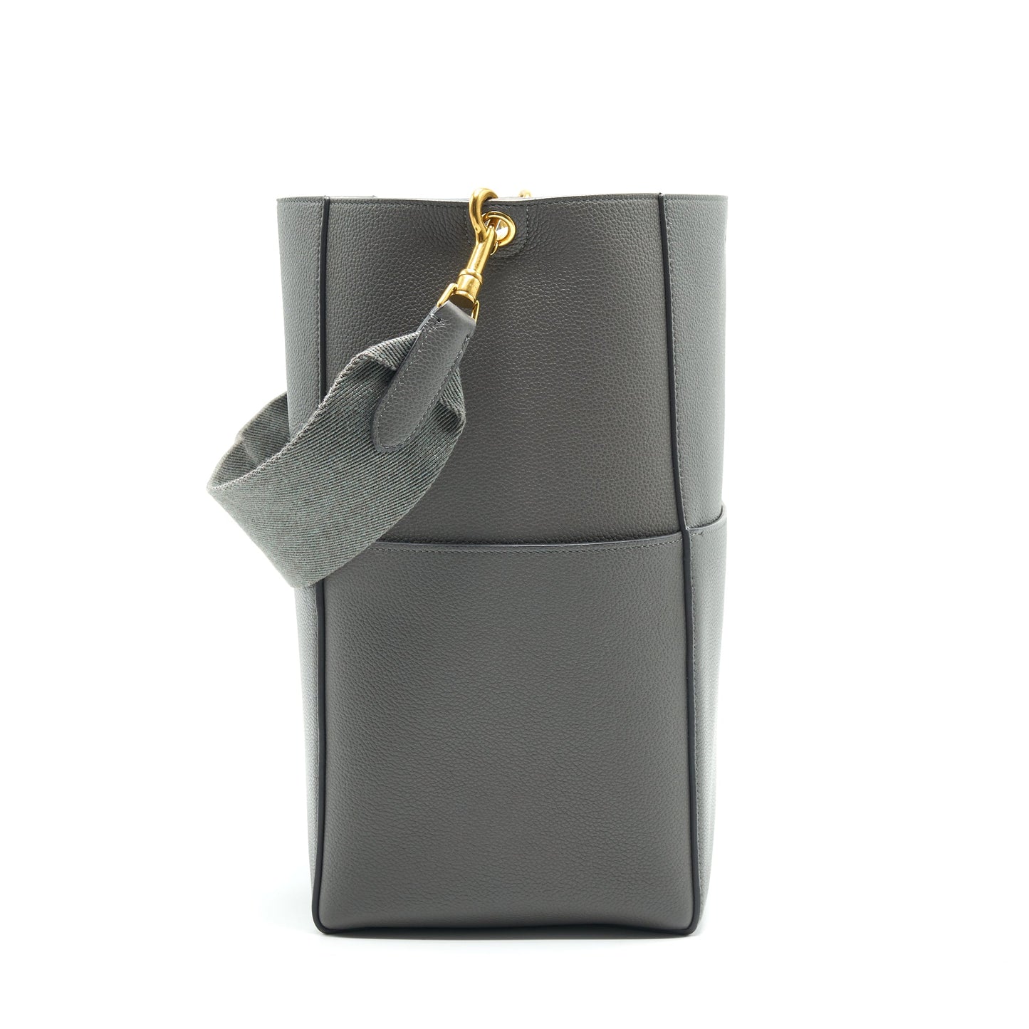 CELINE SANGLE BUCKET Purse BLACK STITCHING