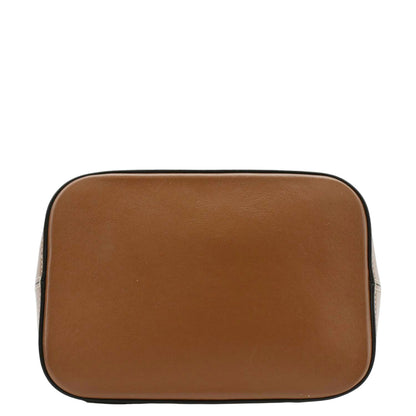 Celine Cuir Triomphe Small Calfskin Leather Bucket Crossbody Bag Tan