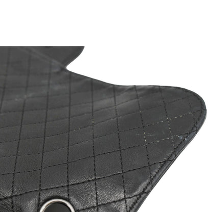 CHANEL Soft and Chain Flap Leather Shoulder Bag Black